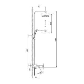 Душевая стойка Frap F2476-3 Золотой сатин